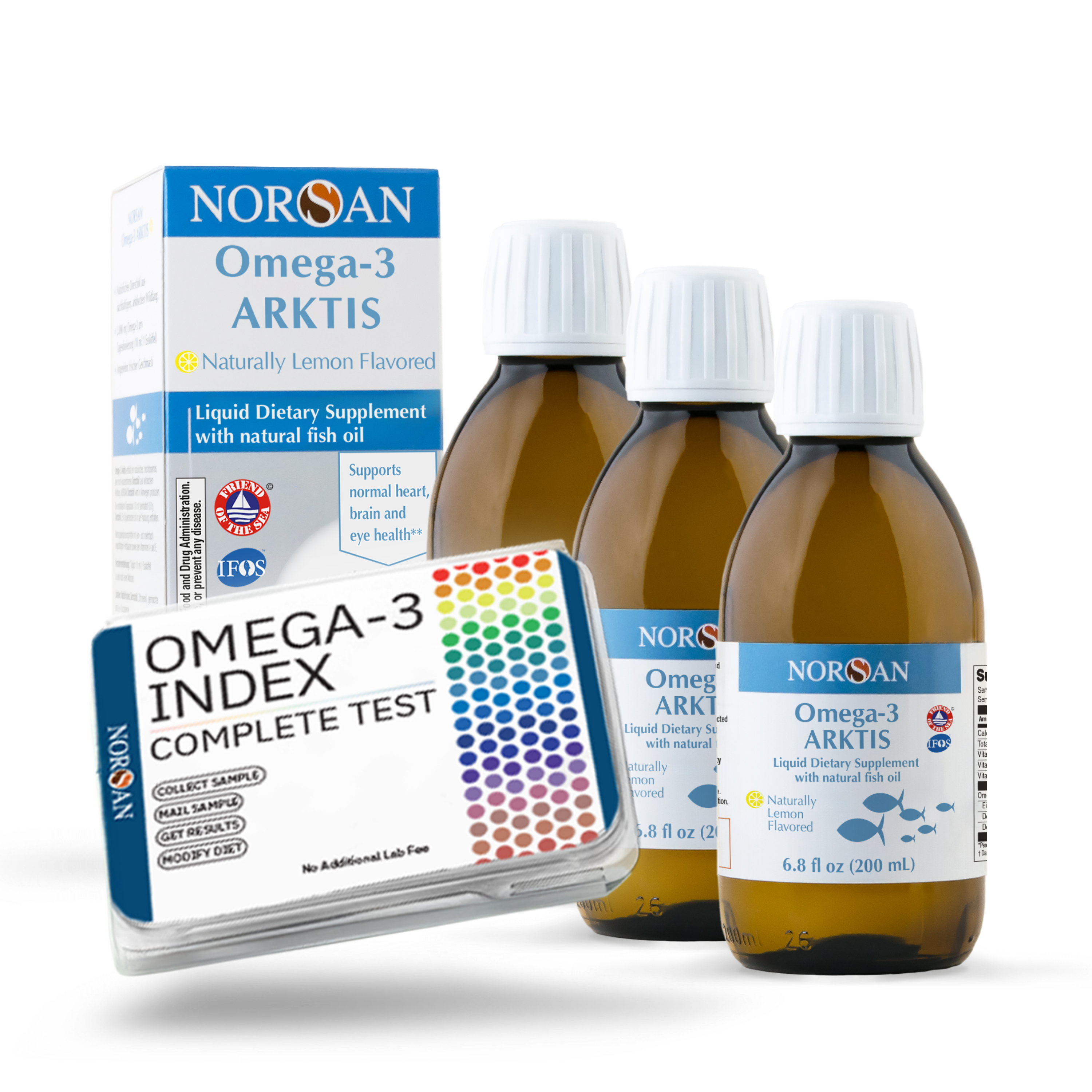 3x Norsan Omega-3 Arktis Oil+Test Bundle
