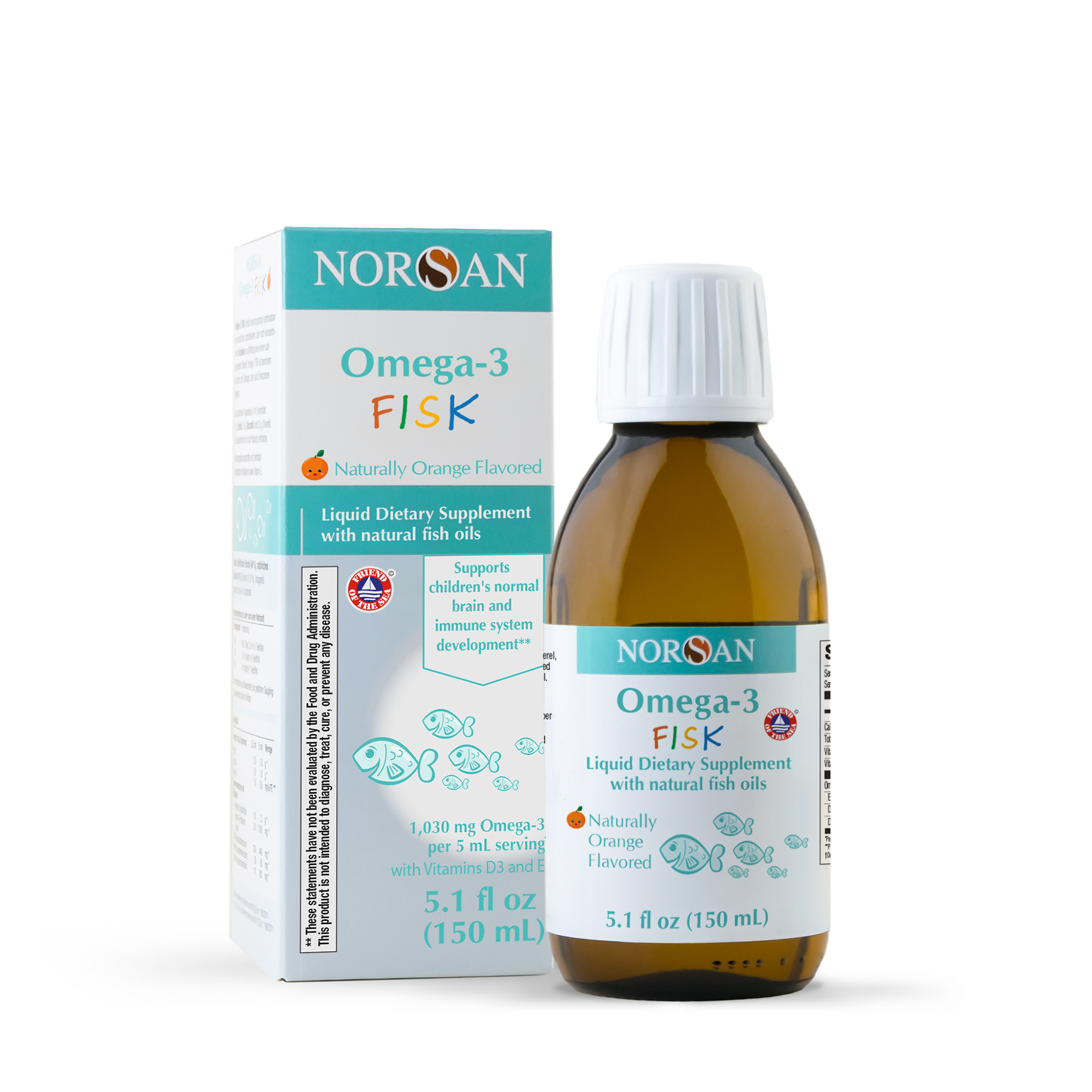 NORSAN OMEGA-3 FISK: Naturally orange flavored - 5.1 fl oz (150 ml)