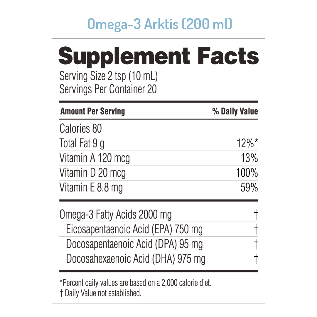 XMAS SET of 3x NORSAN OMEGA-3 ARKTIS: Naturally Lemon Flavored - 6.8 fl oz (200 ml) + Christmas Gift