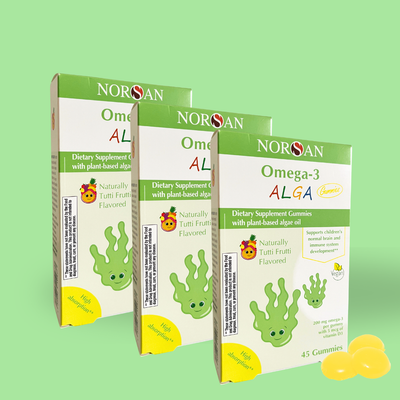 Set of 3x Norsan Omega-3 Alga Gummies