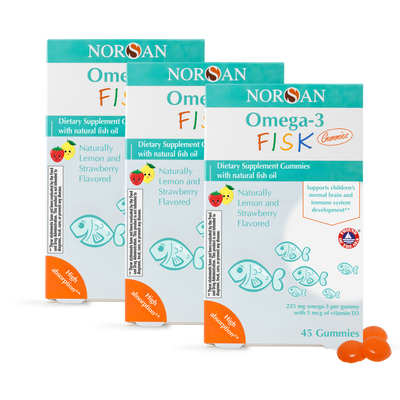 Set of 3x Norsan Omega-3 Fisk Gummies