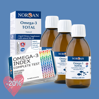 3x Norsan Omega-3 Total Oil+Test Bundle