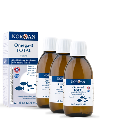 XMAS SET of 3x NORSAN OMEGA-3 TOTAL - 6.8 fl oz (200 ml) + Christmas Gift