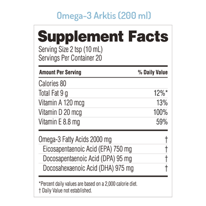 NORSAN OMEGA-3 ARKTIS: Naturally lemon flavored - 6.8 fl oz (200 ml)
