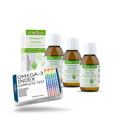 3x Norsan Omega-3 Vegan Oil+Test Bundle